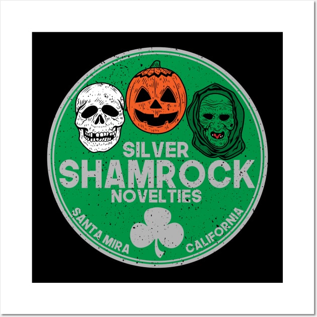 Silver Shamrock Masks Wall Art by SuperEdu